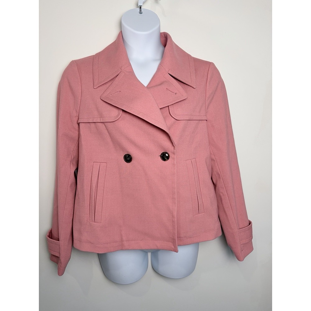 Ann Taylor Factory Sz 14 Pink Jacket Short Blazer Double Breasted NWOT
